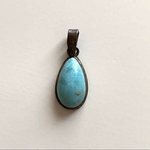 Turquoise Stone Teardrop Pendant